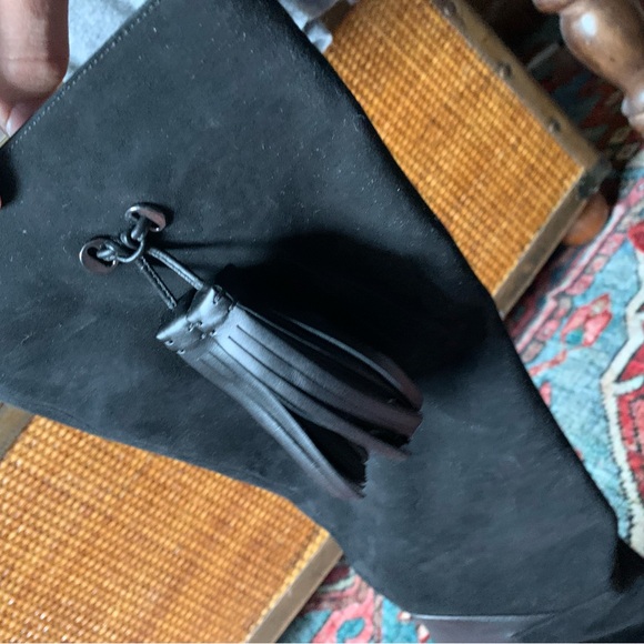 Aquatalia Size 5M Italian made suede stack heel boots - Picture 5 of 10